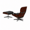 Eames Lounge Chair y Ottoman Palisandro y piel Negra